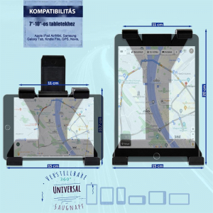 Hadron Autós tablet tartó 7"-10" (TABUSB60W_01)