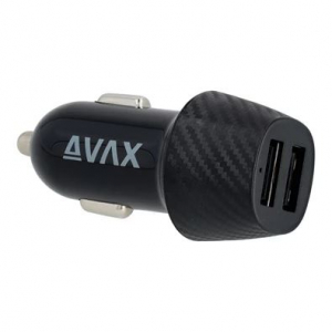 AVAX CC301B CARLY 2x USB-A 12W autós töltő fekete