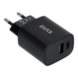 AVAX CH600B SPEEDY+ USB-A + USB-C hálózati töltő 20W fekete