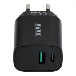 AVAX CH600B SPEEDY+ USB-A + USB-C hálózati töltő 20W fekete