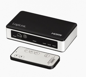 Logilink HDMI kapcsoló 3x1 port 4K/60 Hz HDCP HDR CEC RC (HD0044)
