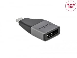 Delock USB Type-C - DisplayPort (DP Alt Mode) kompakt kialakítású adapter 4K, 60Hz (64120)