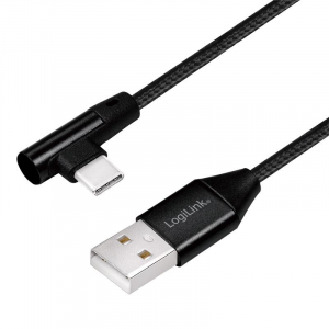 LogiLink USB-C - USB-A kábel 1m fekete (CU0138)