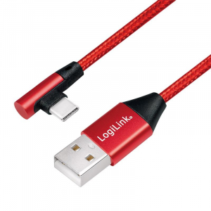 LogiLink USB-C - USB-A kábel 1m piros (CU0146)