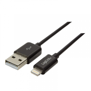 Logilink USB-A - Lightning csatlakozókábel 0,18m fekete (UA0240)