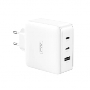 XO CE14 2xUSB-C - USB-A hálózati töltő fehér (128986)