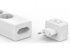 Hama hálózati elosztó 5 csatlakozós +2x USB-C 1,4m fehér (223191)