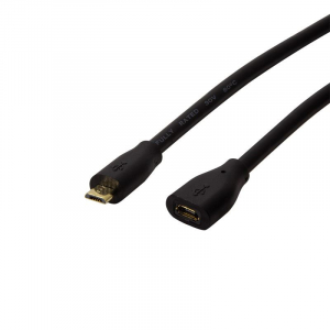 Logilink USB 2.0 kábel Micro-USB/M - Micro-USB/F fekete 0,5m (CU0120)