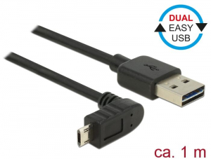 Delock USB 2.0 Type-A ->  Micro-B kábel 1m fekete (83848)