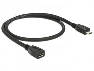 Delock USB 2.0-s bővítőkábel Micro-B csatlakozó > Micro-B csatlakozó 0.5m (83567)