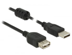 Delock USB 2.0-s bővítőkábel A-típusú csatlakozódugóval > A-típusú csatlakozóhüvellyel (84883)