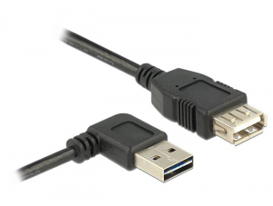 Delock EASY-USB 2.0 A ívelt dugó - USB-A hosszabbító kábel 1m (83551)