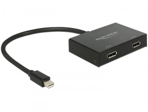 Delock Displayport 1.2 eloszt&oacute; 1 x mini Displayport in > 2 x Displayport out 4K (87695)