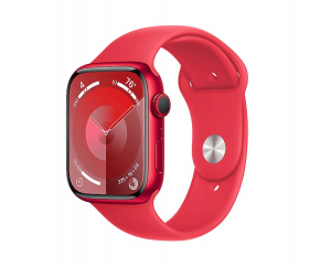 Apple Watch Series 9 GPS 45mm (PRODUCT)RED alumíniumtok, (PRODUCT)RED sportszíj S/M méret (MRXJ3QH/A)