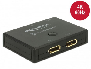 Delock Displayport 2 1 kapcsoló kétirányú 4K 60 Hz (18750)