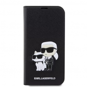 Karl Lagerfeld Apple iPhone 14 Pro Flip tok fekete KLBKP14LSANKCPK (127869)