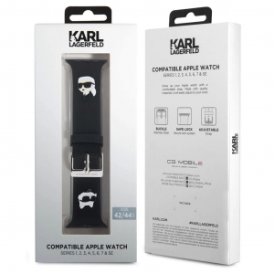 Karl Lagerfeld Apple Watch 42/44/45/49mm óraszíj fekete KLAWLSLKCNK (129514)