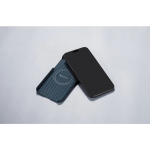 Pitaka MagEZ Case 4 Twill 1500D Apple iPhone 15 Plus MagSafe rögzítéssel fekete-kék (129442)