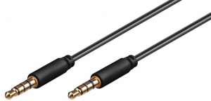 Goobay 3,5 mm jack – 3,5 mm jack dugókkal szerelt 2m fekete (63830)