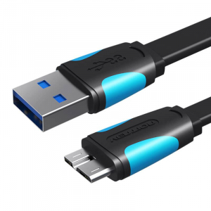 Vention USB 3.0 A - Micro-B lapos kábel 1m fekete (VAS-A12-B100)