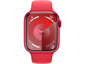 Apple Watch Series 9 GPS 45mm (PRODUCT)RED alumíniumtok, (PRODUCT)RED sportszíj S/M méret (MRXJ3QH/A)