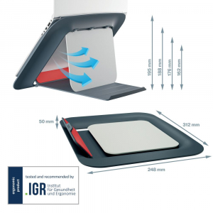 Leitz Ergo Cosy Laptop állvány bársonyszürke (E64260089)