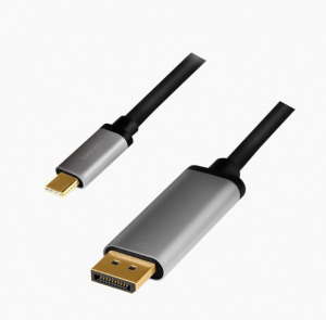 Logilink USB 3.2 Gen1 Type-C kábel C/M-DP/M 4K alu 1,8m (CUA0100)