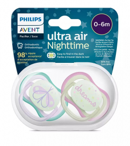 Philips SCF376/19 Avent ultra air fluoreszkáló cumi lepke,álmok