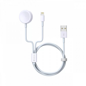 Devia 2in1 Smart Lightning és mágneses Apple Watch töltőkábel 1.2m fehér (EA199)