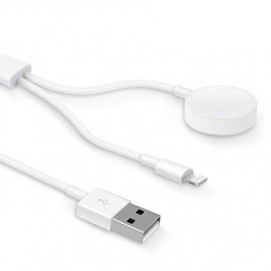 Devia 2in1 Smart Lightning és mágneses Apple Watch töltőkábel 1.2m fehér (EA199)