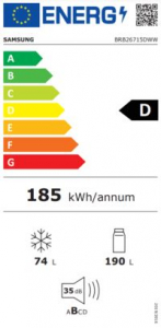 Samsung BRB26715DWW/EF alulfagyasztós beépíthető hűtőszekrény
