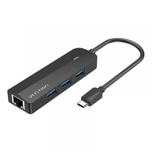 Vention USB-C -> 3x USB 3.0, RJ45, Micro-B HUB 0,15m fekete (TGPBB)