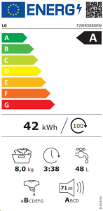 LG F2WR508S0W elöltöltős mosógép fehér