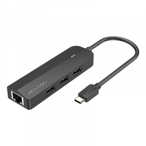 Vention USB-C -> 3x USB 2.0, RJ45, Micro-B HUB 0,15m fekete (TGOBB)