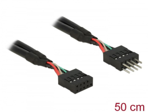 Delock USB 2.0 tűs fejléc hosszabbító kábel 10 tűs apa/anya 50 cm (83874)