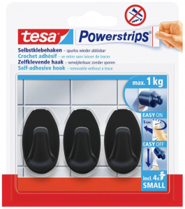 Tesa Powerstrips öntapadó kampó fekete (58275-00000-20)