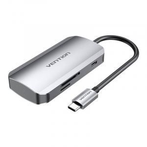 Vention USB-C -  3xUSB 3.0 dokkoló állomás 0,15m szürke (TNHHB)