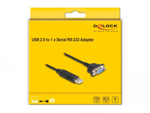 Delock USB 2.0 - RS-232 kábel 50 cm (66453)