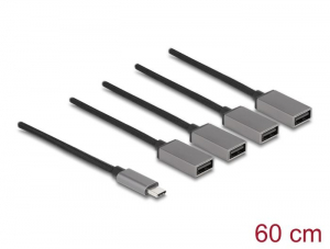 Delock USB-C - 4 x USB 2.0 A kábel 60 cm (64210)