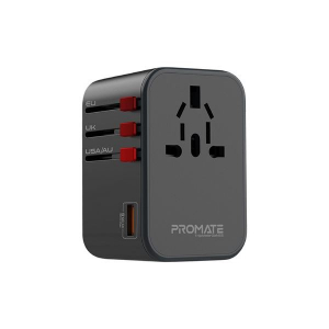 Promate TRIPMATE GAN65 Univerz&aacute;lis adapter fekete (TRIPMATE-GAN65)