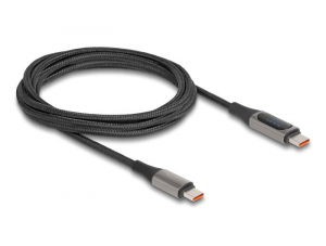 Delock USB-C kábel tápmérővel PD 3.0 100 W 2 m (86809)