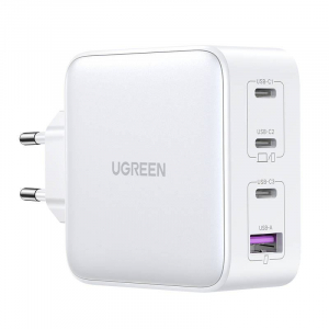 UGREEN Nexode, 3xUSB-C, USB-A 3.0, PD3.0, QC4.0, GaN hálózati töltő 100W fehér (15337)