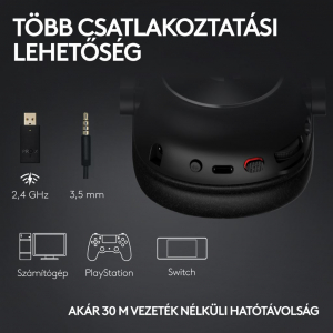 Logitech PRO X 2 LIGHTSPEED vezeték nélküli gamer fejhallgató fehér (981-001269)