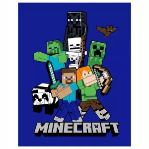 Carbotex Minecraft: Alex, Steve és a csapat polár takaró - 110 x 140 cm (MC003-KOC)