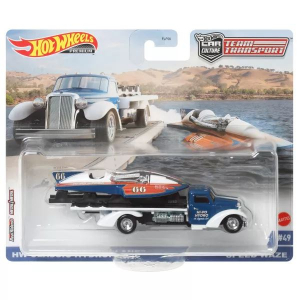 Mattel Hot Wheels Team Transport: HW Classic Hydroplane és Speed Waze autószállító kisautó (FLF56 / HCR31)