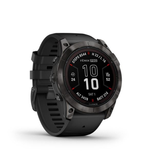 Garmin Fenix 7X Pro Sapphire Solar okosóra szürke DLC titánium, fekete szilikon szíjjal (010-02778-11)