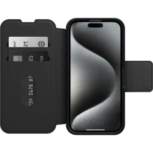 OtterBox Strada Series Folio MagSafe iPhone 15 Pro tok fekete (77-93560)