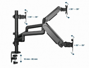 Gembird asztali monitor-, projektortartó konzol 17"-27" (MA-DA3-01)