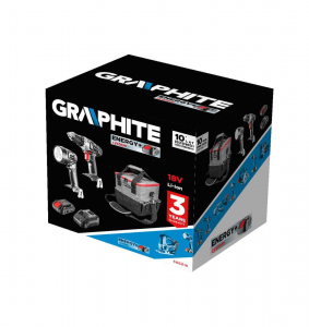 Graphite 58G016 akkus gépkészlet Energy+ akkus fúró, 18V/2Ah akku+töltő