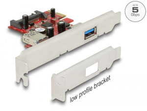 DeLock DL89273 PCI Express kártya 1 x extern 1 x intern USB 3.0